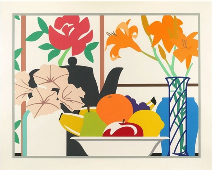 Tom Wesselman, Still Life of Petunias, Lilies and Fruit
1988, Color Serigraph