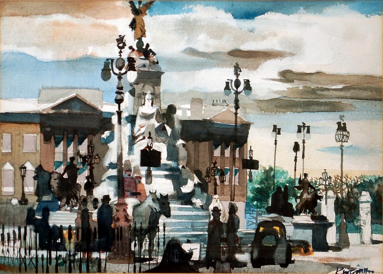 Dong Kingman, London with Buckingham Palace
Watercolor