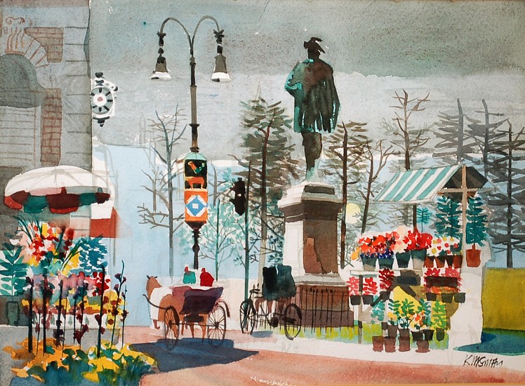 Dong Kingman, Flower Market, Oslo
Watercolor