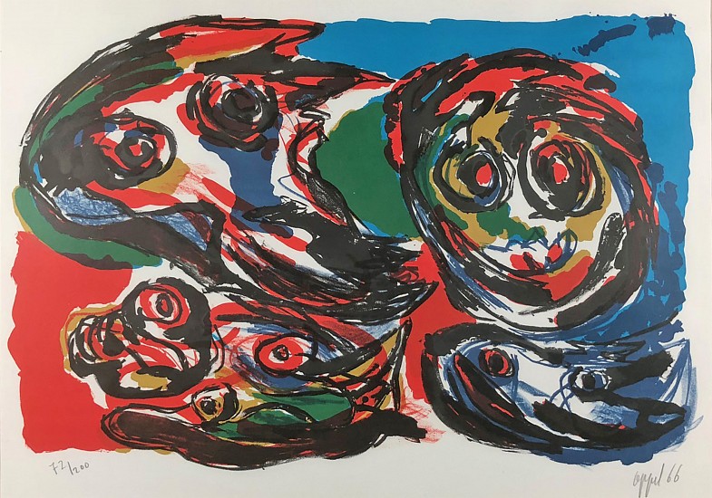 Karel Appel, Four Animals
1965, Color Lithograph