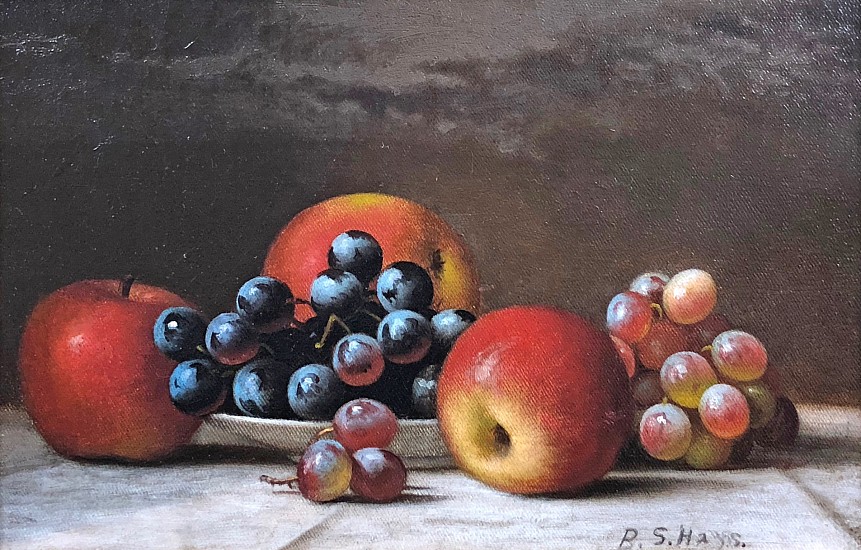 Barton Hays, Still Life of Apples and Grapes
Oil on Canvas