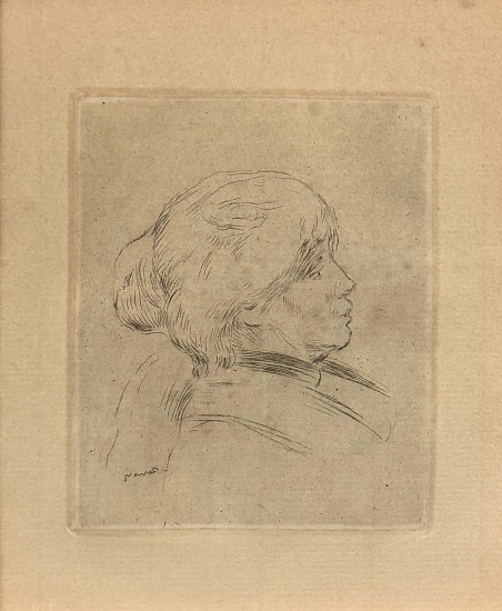 Pierre Auguste Renoir, Portrait Profile of Berthe Morisot
Dry Point Engraving