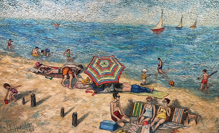 Louis Carl Hvasta, Beach at Playa Del Rey California
1960, Oil on Panel