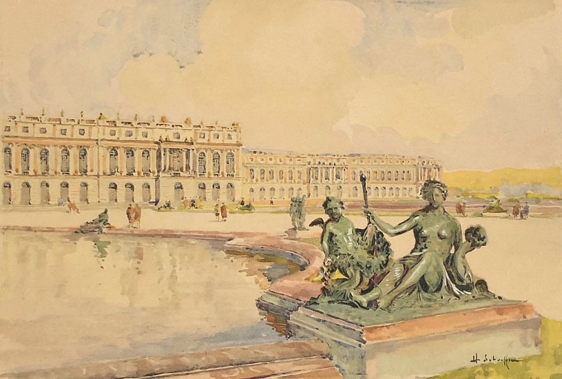 Henry Alexis Schaeffer, View of Versailles
Watercolor on Paper