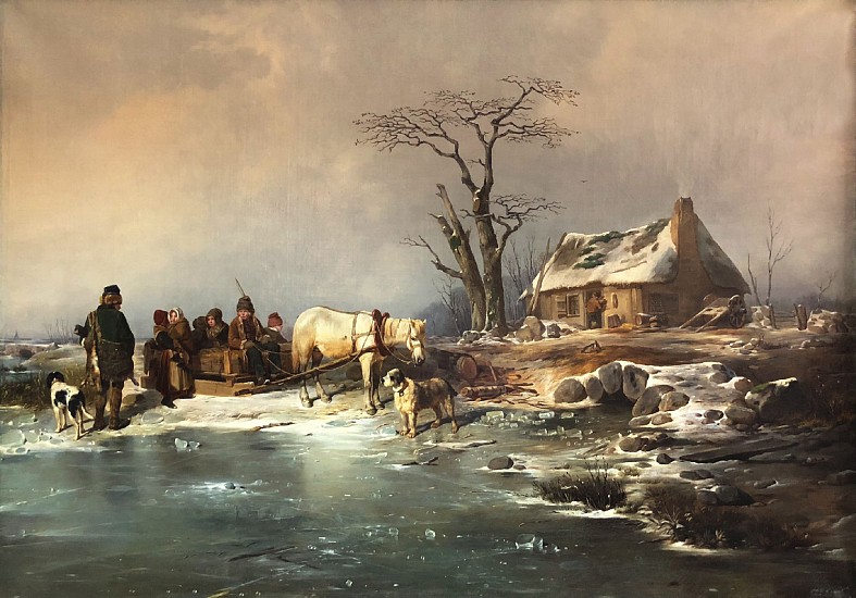 Joseph J. Moerenhout, A Family Sleigh Ride
Oil on Canvas