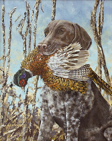 James Harris, German Shorthair Pointer with Pheasant
Oil on Canvas