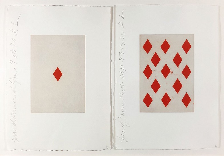 Donald Sultan, One of Diamond and Thirteen of Diamonds
1990, Color Engraving