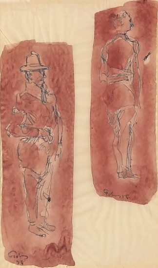 Mark Tobey, Two Figures
1958, Ink Tempera