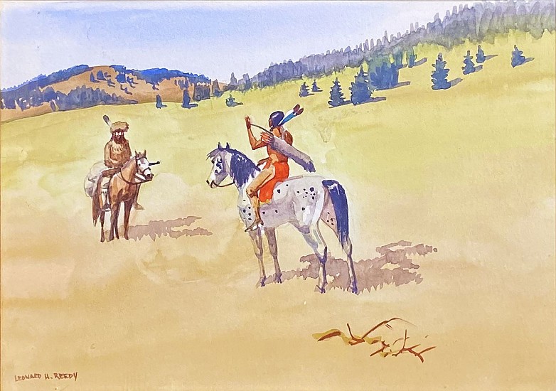 Leonard H Reedy, The Trapper and the Indian
Watercolor