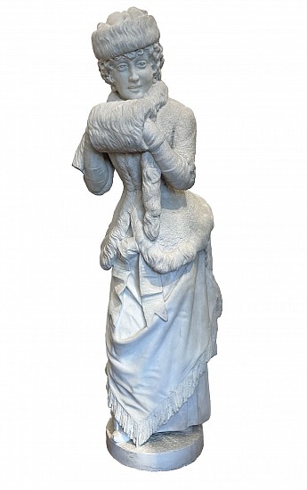 European Unknown, Woman in Winter with Muff
19th Century, Alabaster