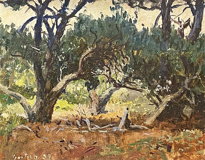 Gustav Goetsch, Trees and Landscape (California)
1959, Oil on Board