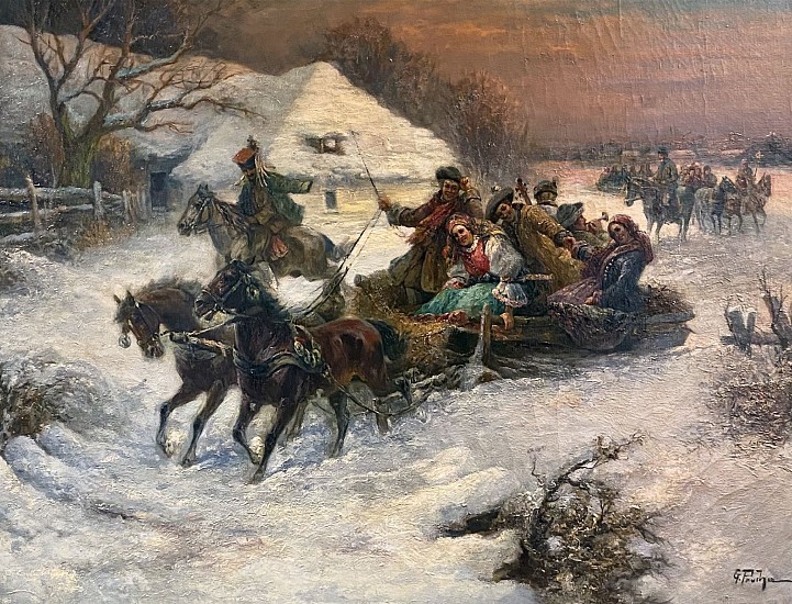 Gustav Prucha, Troika Scene
Oil on Canvas