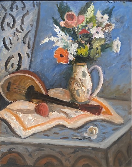 Wallace Herndon Smith, Vase of Flowers with Mandolin
c. 1960s, Oil on Masonite