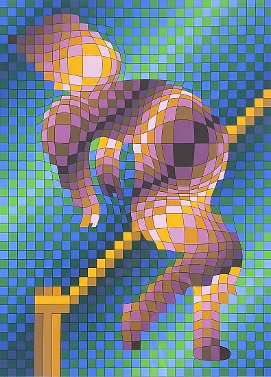 Victor Vasarely, Harlequin Sportif
1988, Color Lithograph