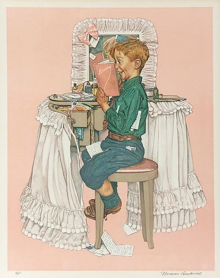 Norman Percevel Rockwell, Secrets (Sister's Diary)
1976, Color Lithograph