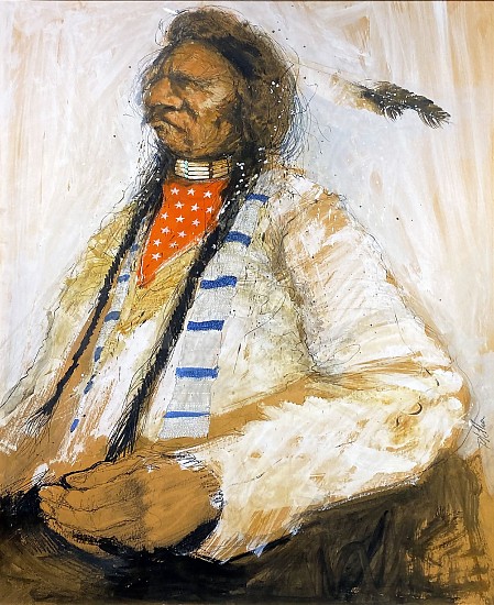 Paul Pletka, Native with Star Spangled Bandana
Mixed Media on Paper