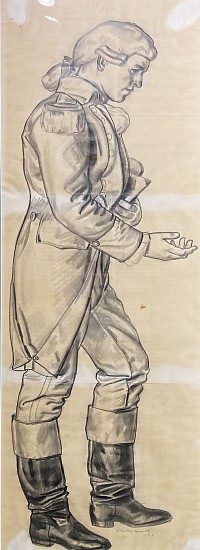 Charles Quest, Study of Soldier Facing Right<br />
For Lousiana Purchase Mural
1934, Pencil Drawing on Paper