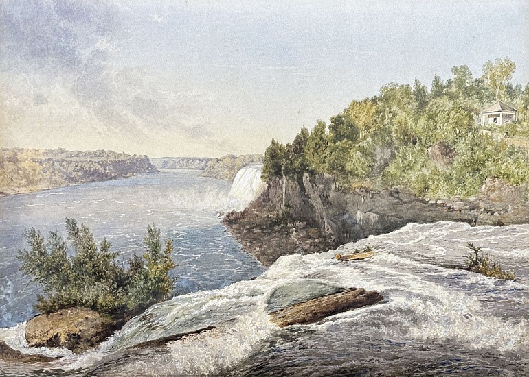 John William Hill, Hudson River Valley with Waterfall
Watercolor and Gouache