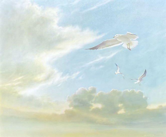 Jim Palmer, Seagulls (Birds in Flight)
Oil on Canvas