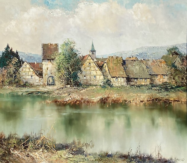 Willi Bauer, Village Landscape
Oil on Canvas