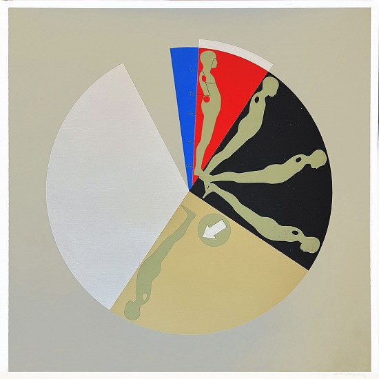 Ernest Tino Trova, Falling Man Black, Brown, Gray Circle
1967, Silkscreen