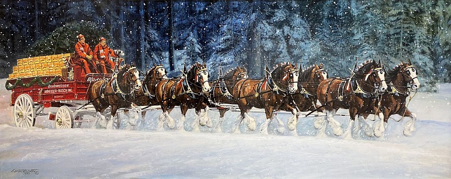 Don Langeneckert, A&B Clydesdales
1983, Acrylic on Masonite