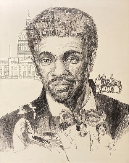 Don Langeneckert, Dred Scott
1983, Charcoal and Pencil on Gessoed Board