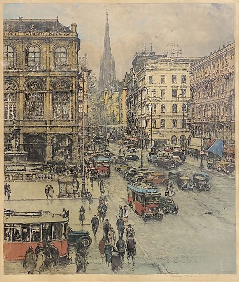 Luigi Kasimir, City Scene<br />
Aquatint