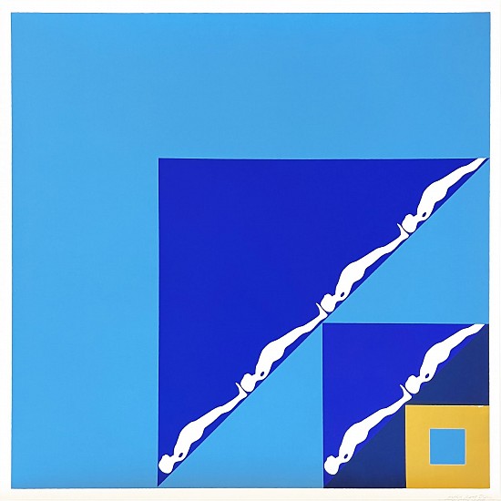 Ernest Tino Trova, Falling Man, Light Blue with Dark Blue Triangle
1967, Silkscreen