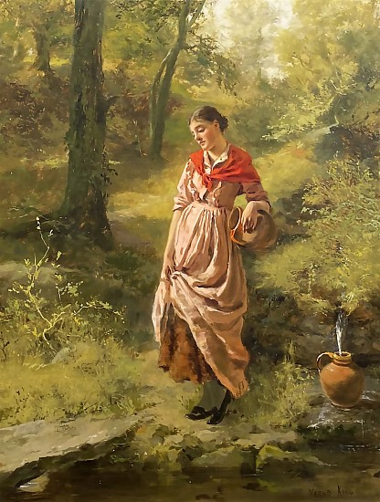 Henry John Yeend King, At the Spring
Oil on Canvas