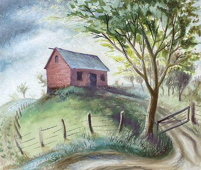 Robert E Tindall, Hilltop Barn
06/43, Gouache