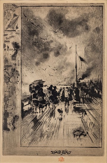 Felix  Hilaire Buhot, Une Jetée en Angleterre
1879, Aquatint Engraving