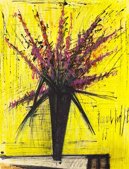 Bernard Buffet, Fleurs Rouges, Fond Jaune
1965, Oil on Panel