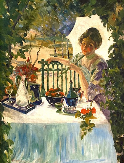 Huldah Mae Cherry, Dessert in the Garden
Oil on Canvas