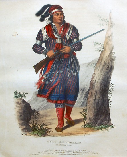 Rice & Clark, Tuko-see-mathla
Hand Colored Engraving