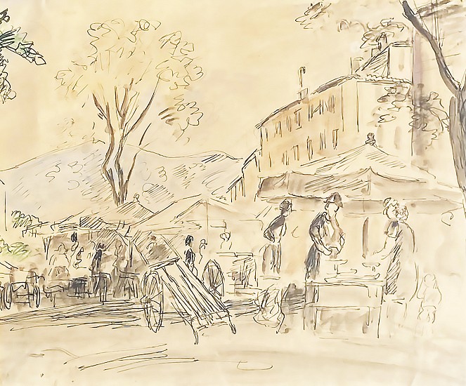Maxime Boulard de Villeneuve, Le Marche de la Seine
Drawing