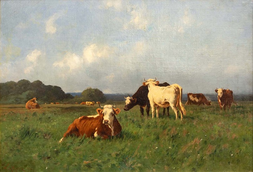 William H. Howe, Grazing Cows
Oil on Canvas