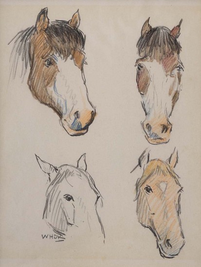 William Henry Dethlef Koerner, Four Horse Head Studies
Pencil on Paper