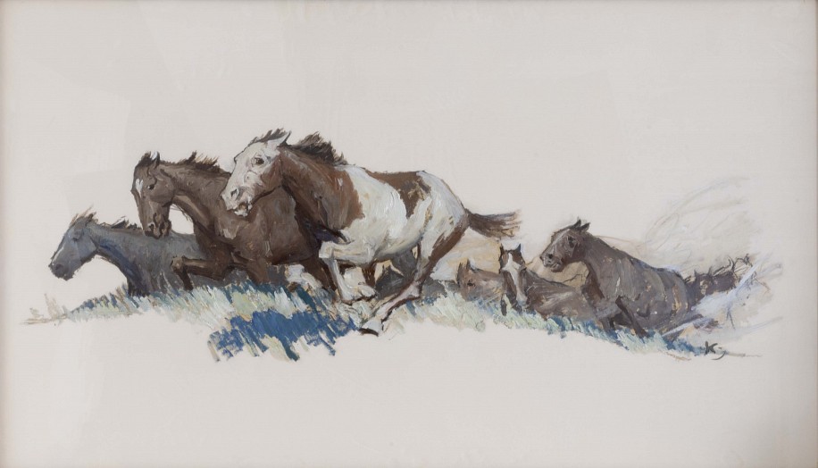 William Henry Dethlef Koerner, Painted Stallions
Oil on Panel