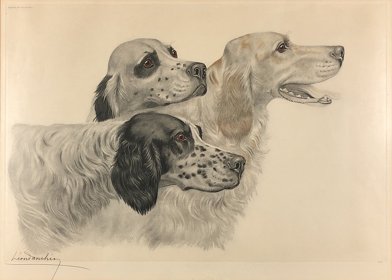 Leon Danchin, Three Terriers
Color Lithograph