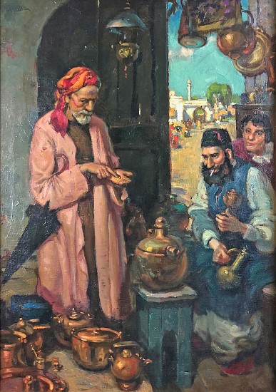 John M Heller, Copper Merchant in Market
Oil on Canvas