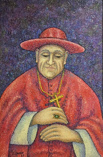 Louis Carl Hvasta, Pope John 23rd in Cardinal Robe
1964, Oil on Panel