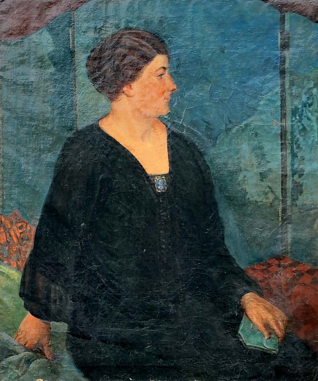 Carl Krafft, Middle Aged Woman in Black with Red Hair (Three-Quarter Length Portrait)
Oil on Canvas